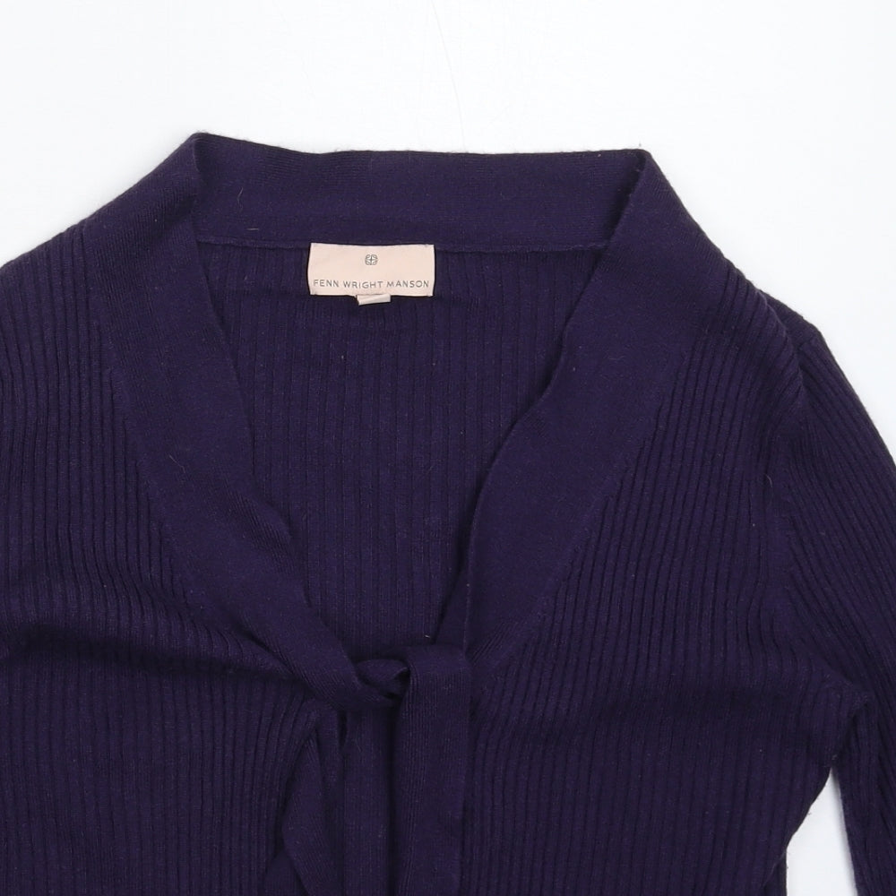 Fenn Wright Manson Womens Purple  Knit Cardigan Jumper Size 12