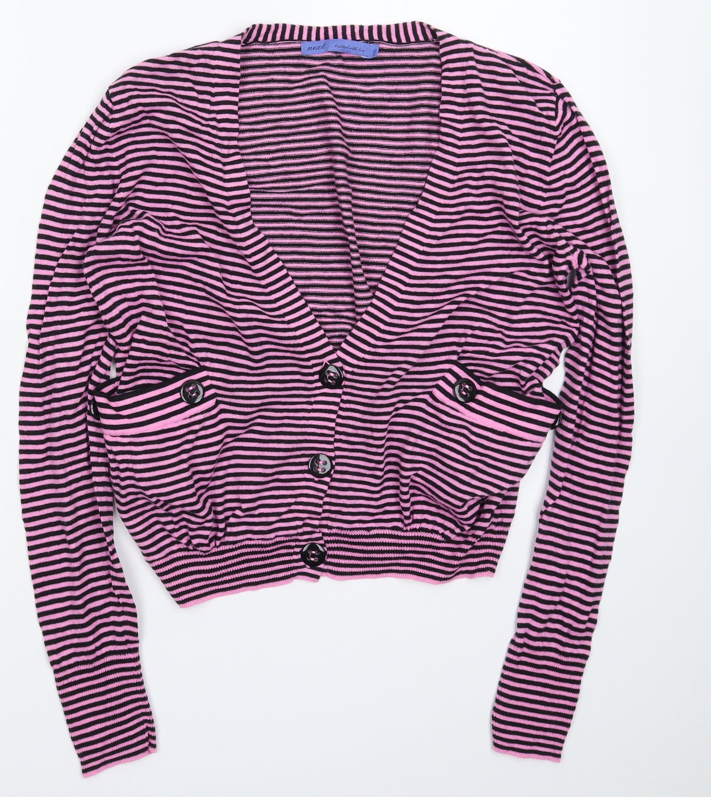 NEXT Womens Multicoloured Striped Knit Cardigan Jumper Size 10
