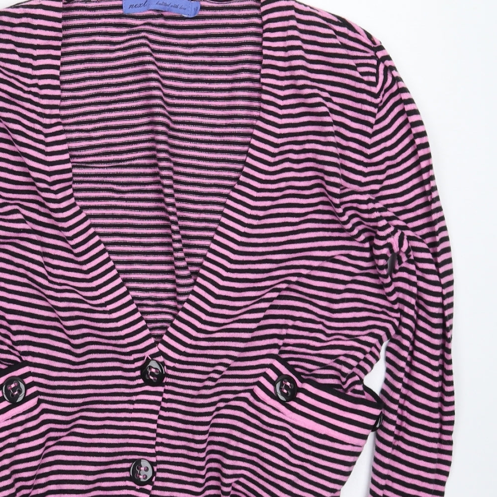 NEXT Womens Multicoloured Striped Knit Cardigan Jumper Size 10