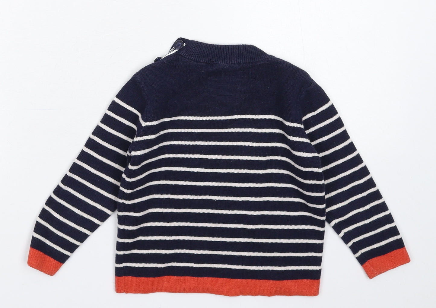 Jasper Conran Boys Blue Striped Knit Pullover Jumper Size 2-3 Years