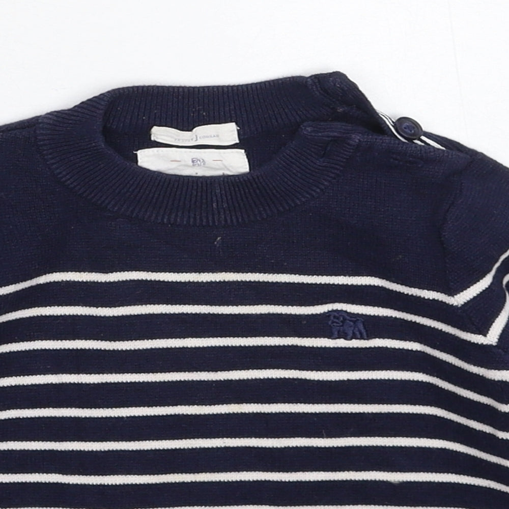 Jasper Conran Boys Blue Striped Knit Pullover Jumper Size 2-3 Years