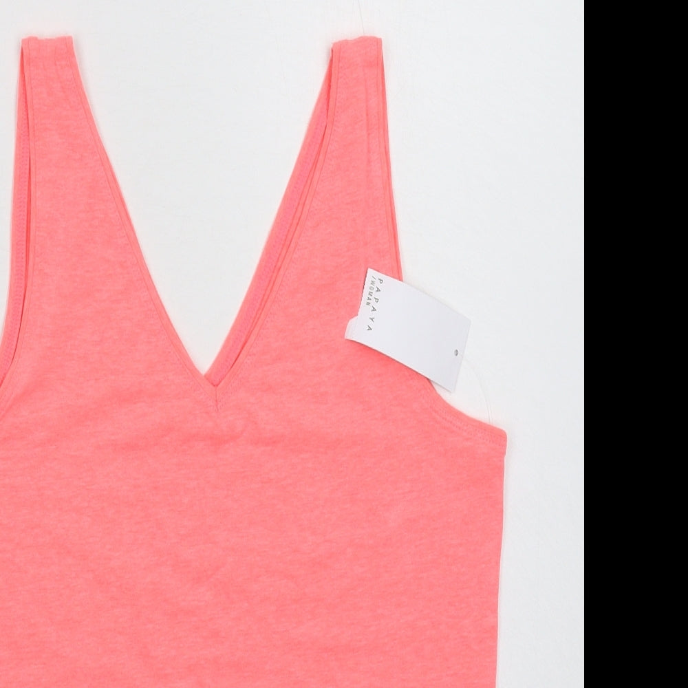 Papaya Womens Pink   Basic Tank Size 14
