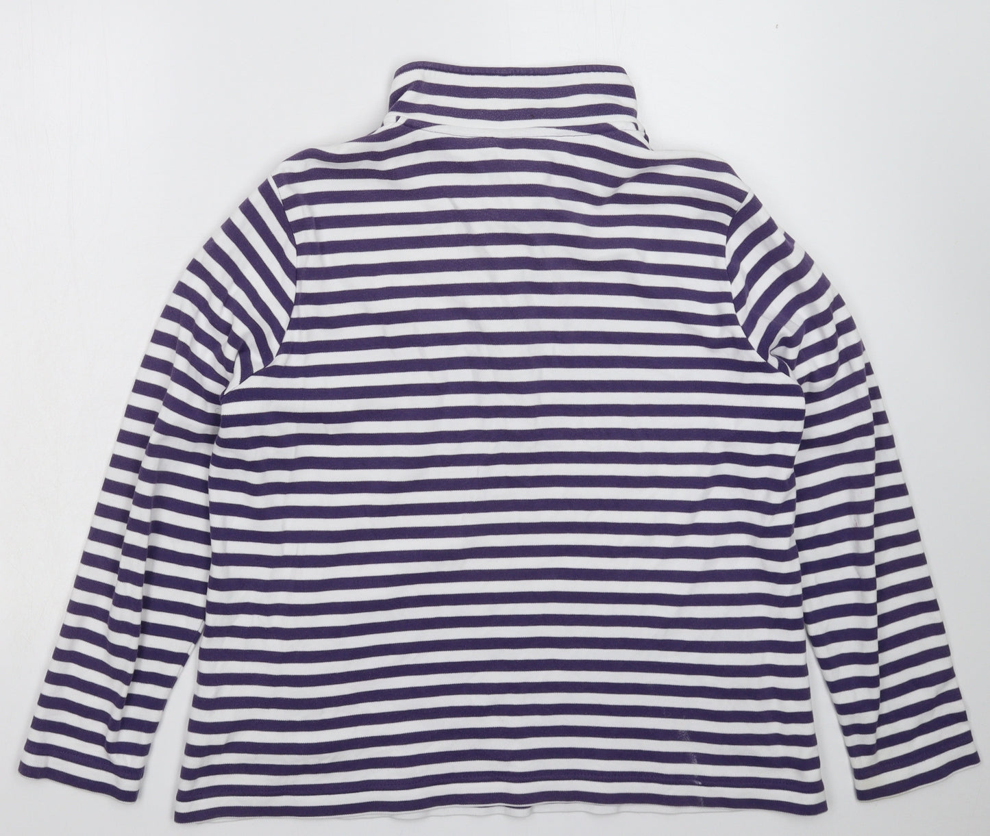 Maine Womens Purple Striped  Pullover Sweatshirt Size 14