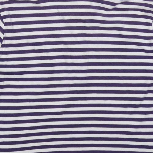 Maine Womens Purple Striped  Pullover Sweatshirt Size 14