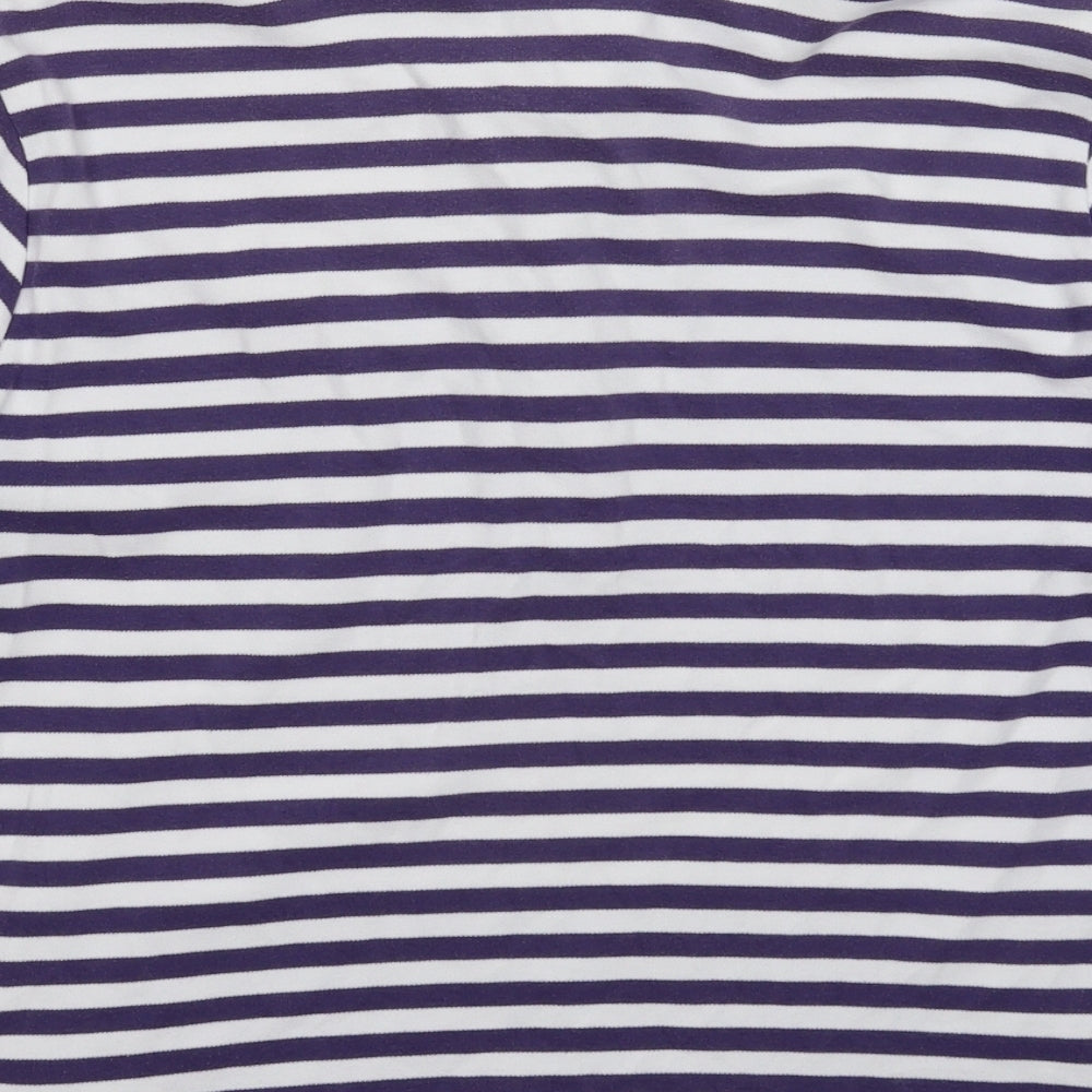 Maine Womens Purple Striped  Pullover Sweatshirt Size 14