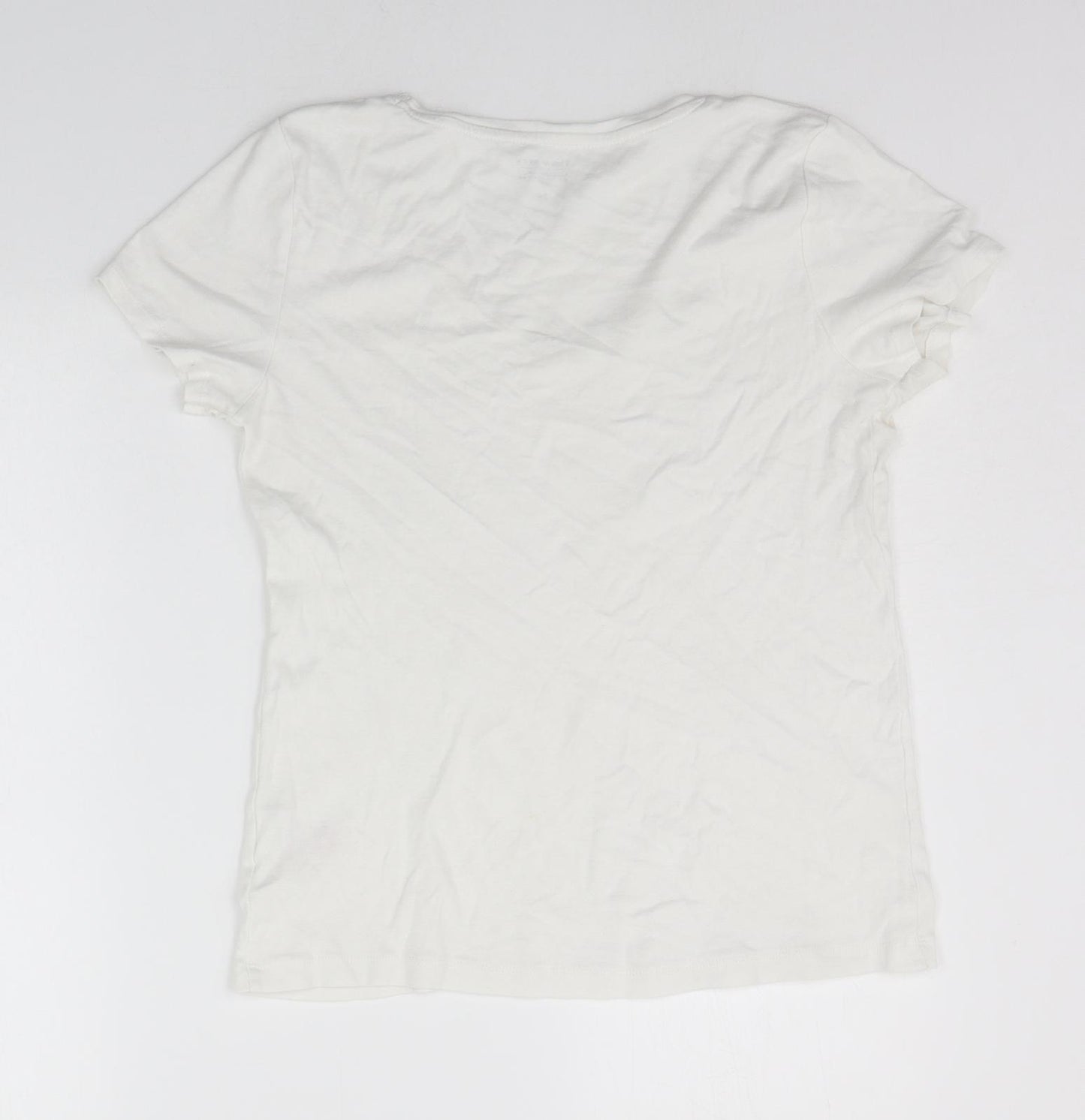 Peacocks Womens White   Basic T-Shirt Size 14