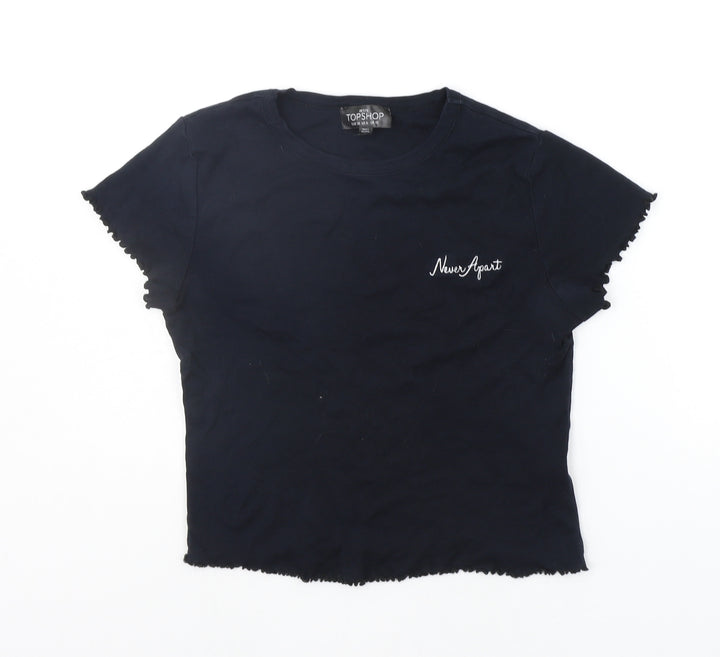 Topshop Womens Blue   Basic T-Shirt Size 10