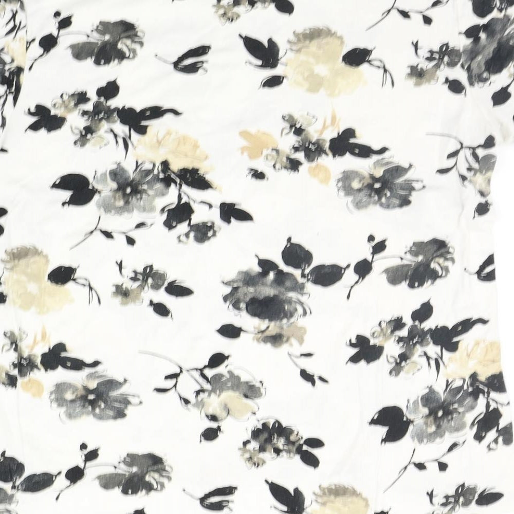 Gina Minetti Womens White Floral  Basic T-Shirt Size 2XL