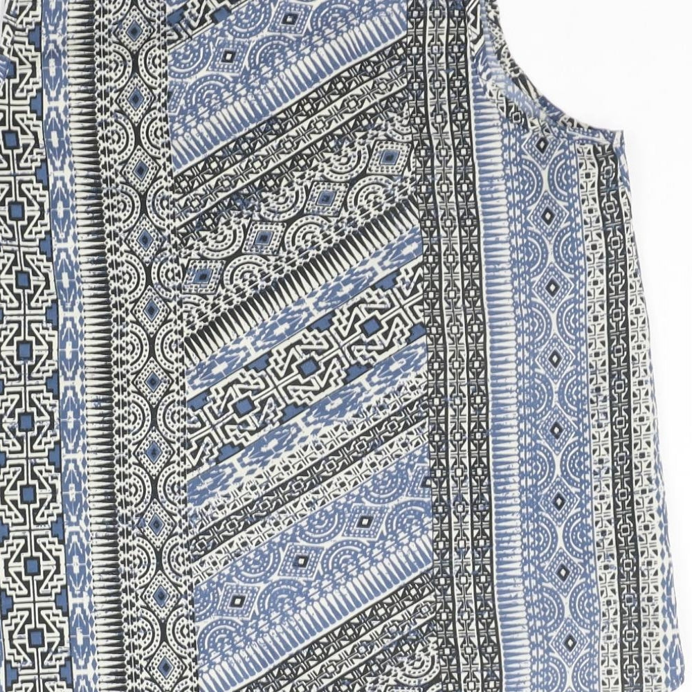 Atmsophere Womens Blue Geometric  Basic Tank Size 14