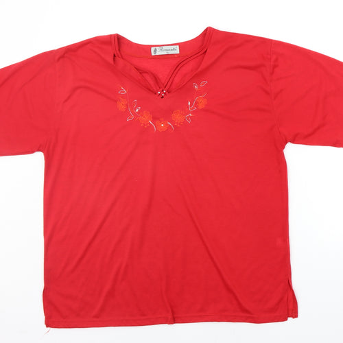 Romantic Womens Red   Basic T-Shirt Size XL