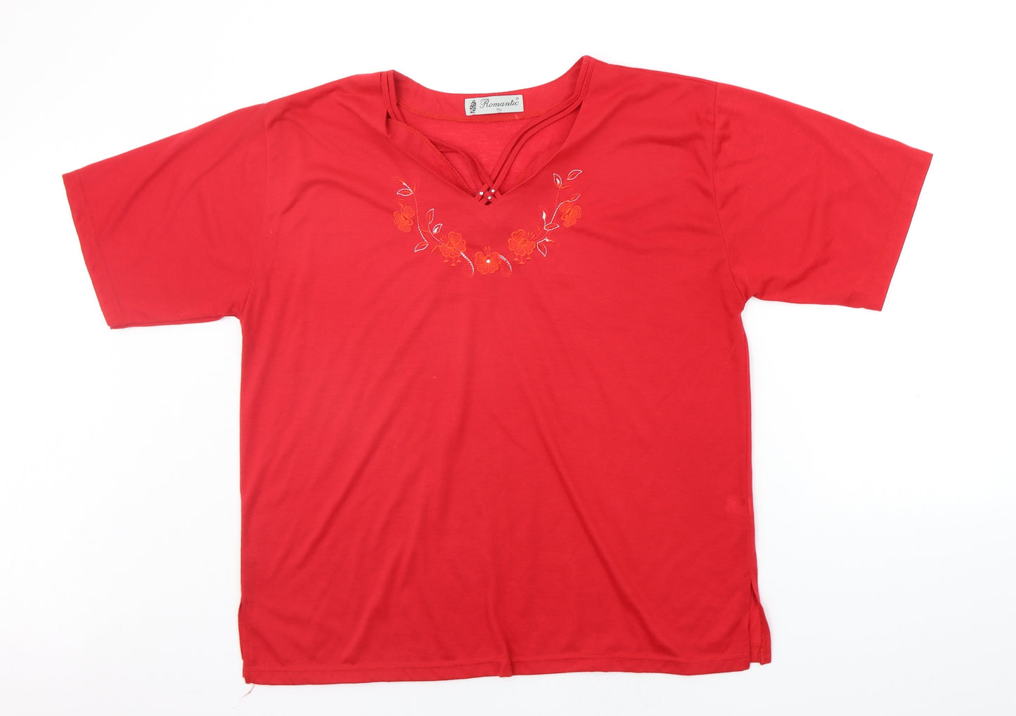 Romantic Womens Red   Basic T-Shirt Size XL