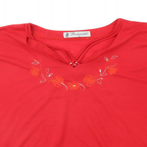 Romantic Womens Red   Basic T-Shirt Size XL