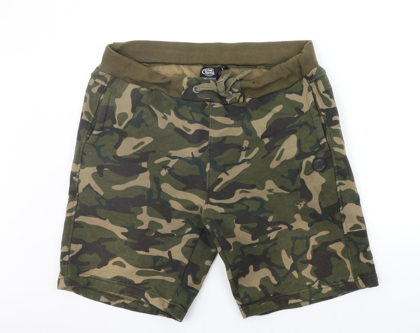 fox chukle Mens Green Camouflage  Sweat Shorts Size 2XL