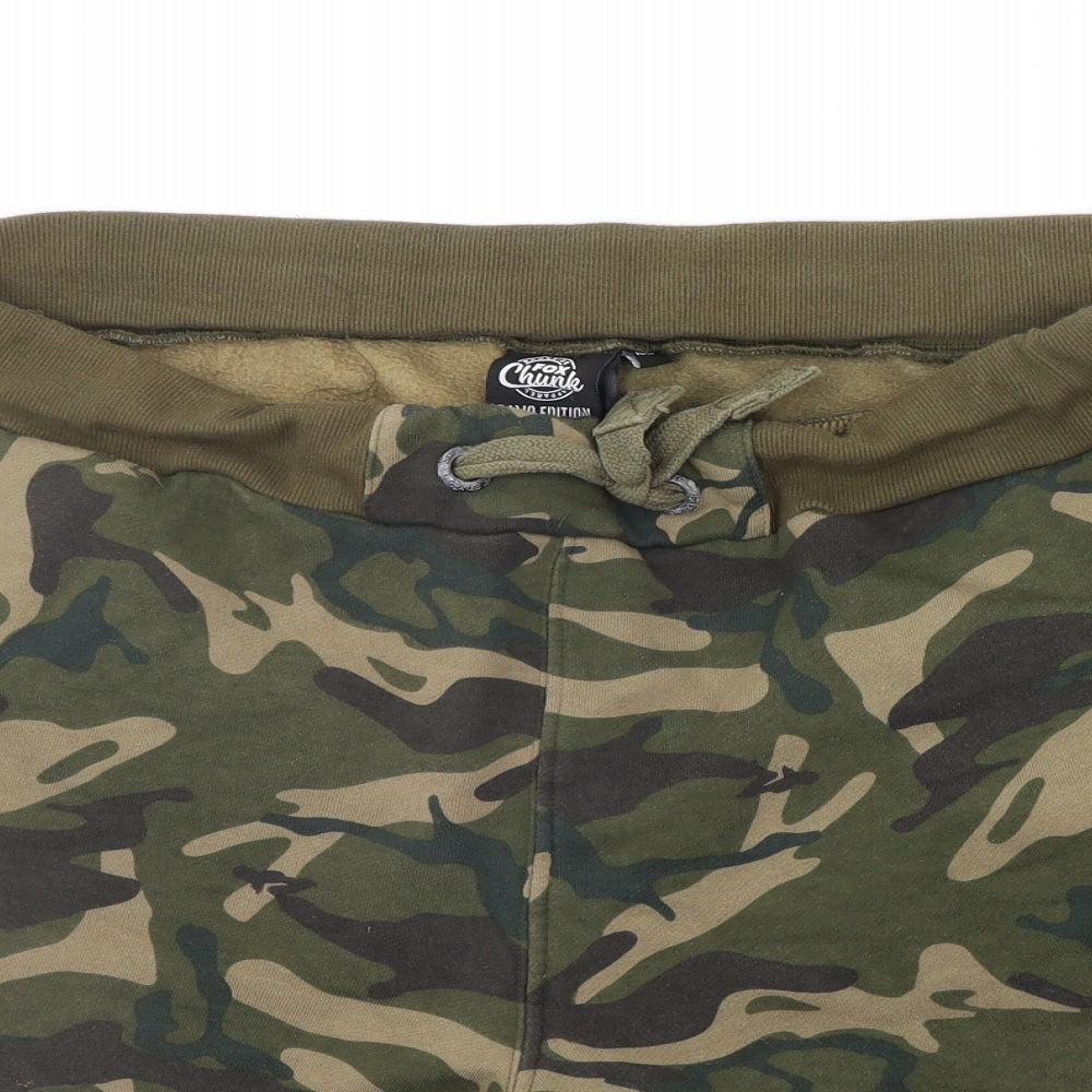 fox chukle Mens Green Camouflage  Sweat Shorts Size 2XL