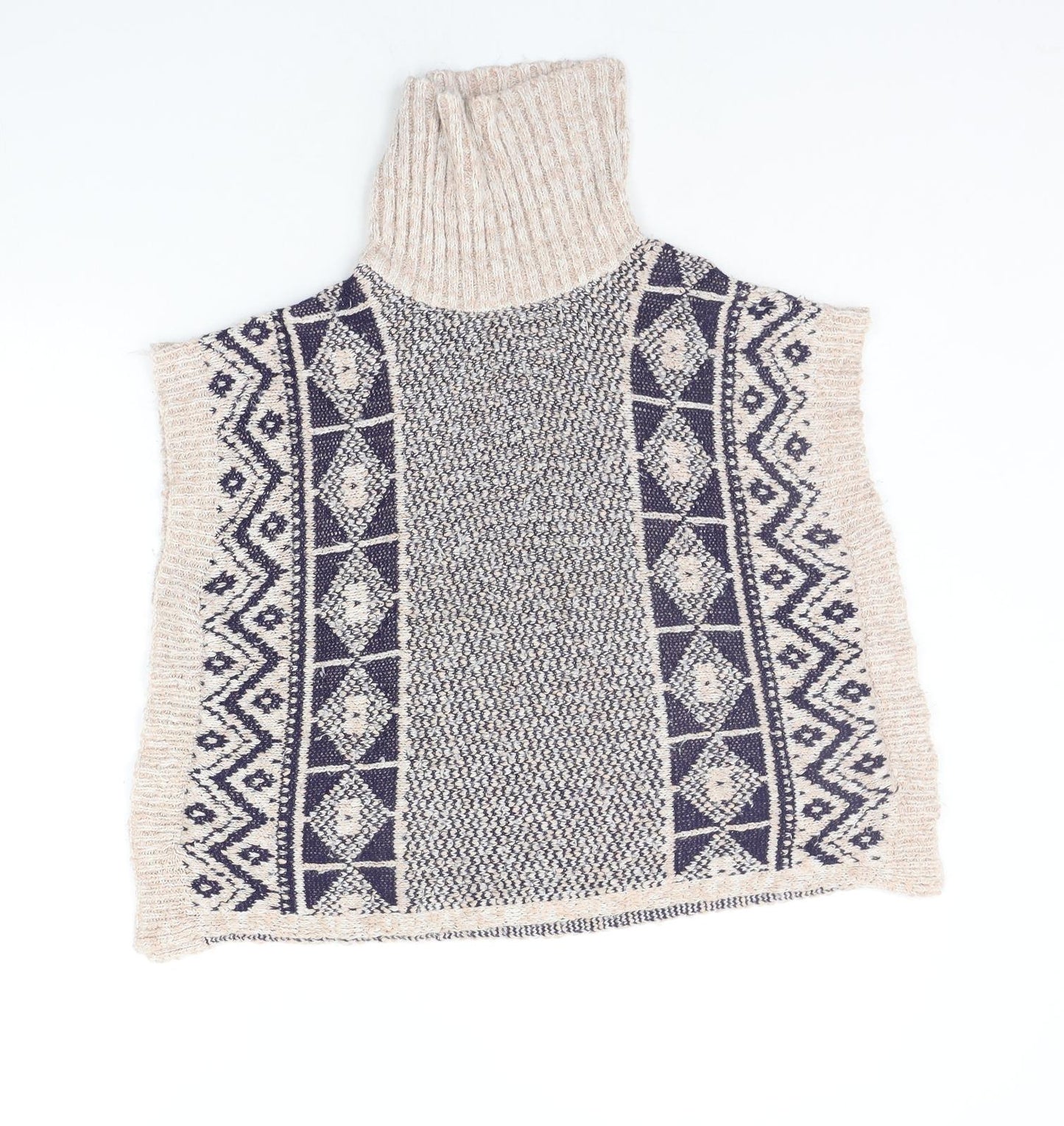 H&M Girls Beige Geometric  Pullover Jumper Size 8 Years