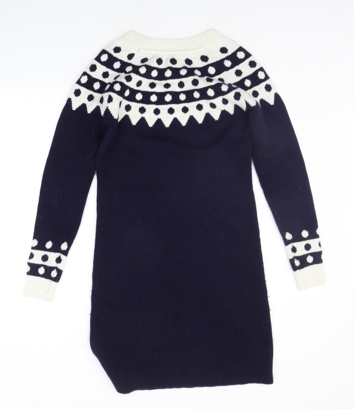 Boden Womens Blue Geometric  Jumper Dress  Size 12