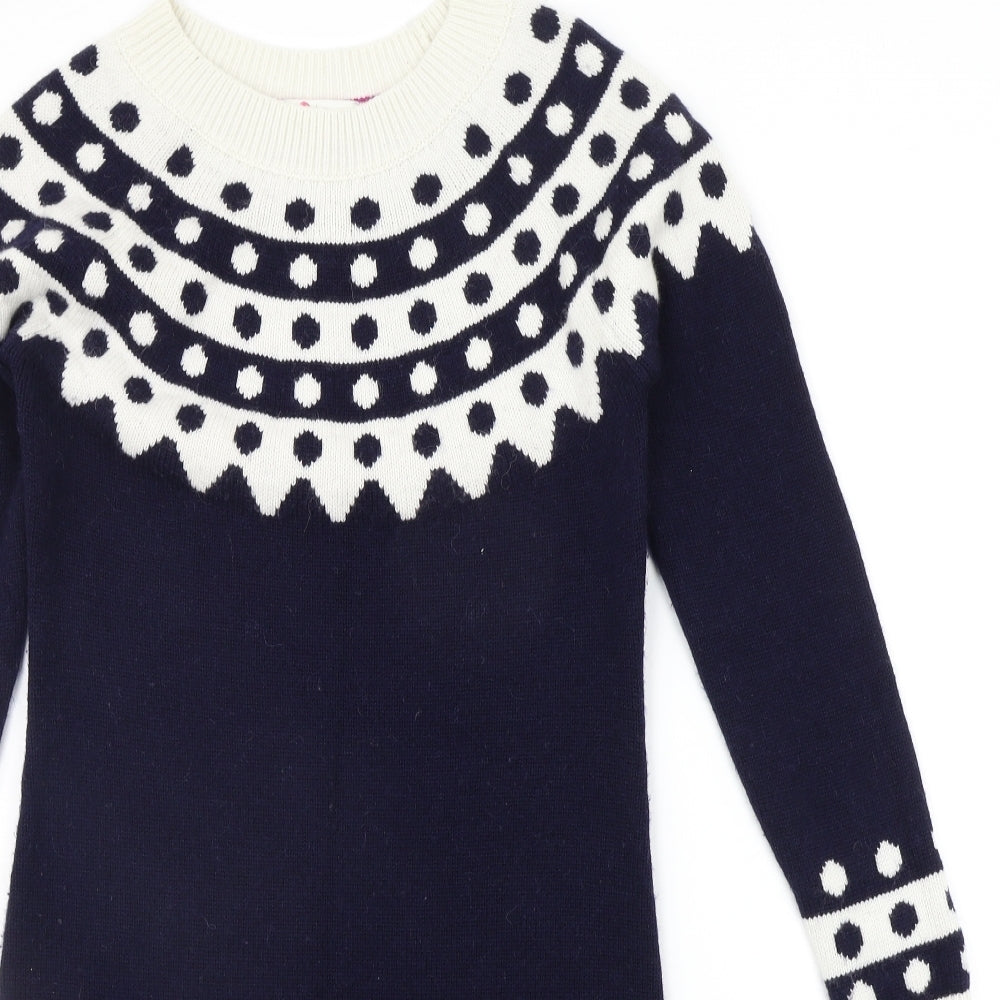 Boden Womens Blue Geometric  Jumper Dress  Size 12