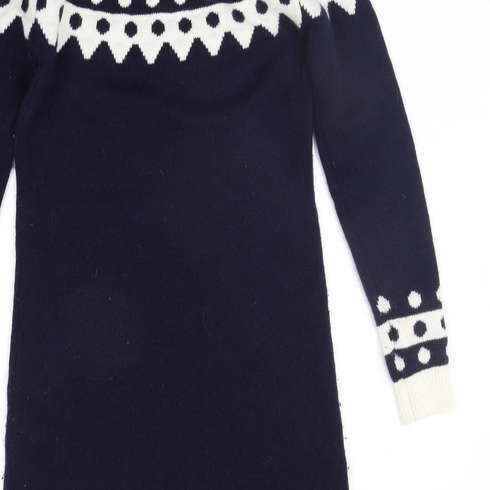 Boden Womens Blue Geometric  Jumper Dress  Size 12