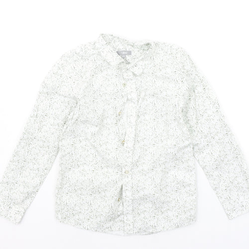 JBC Boys White Geometric  Basic Button-Up Size 8-9 Years