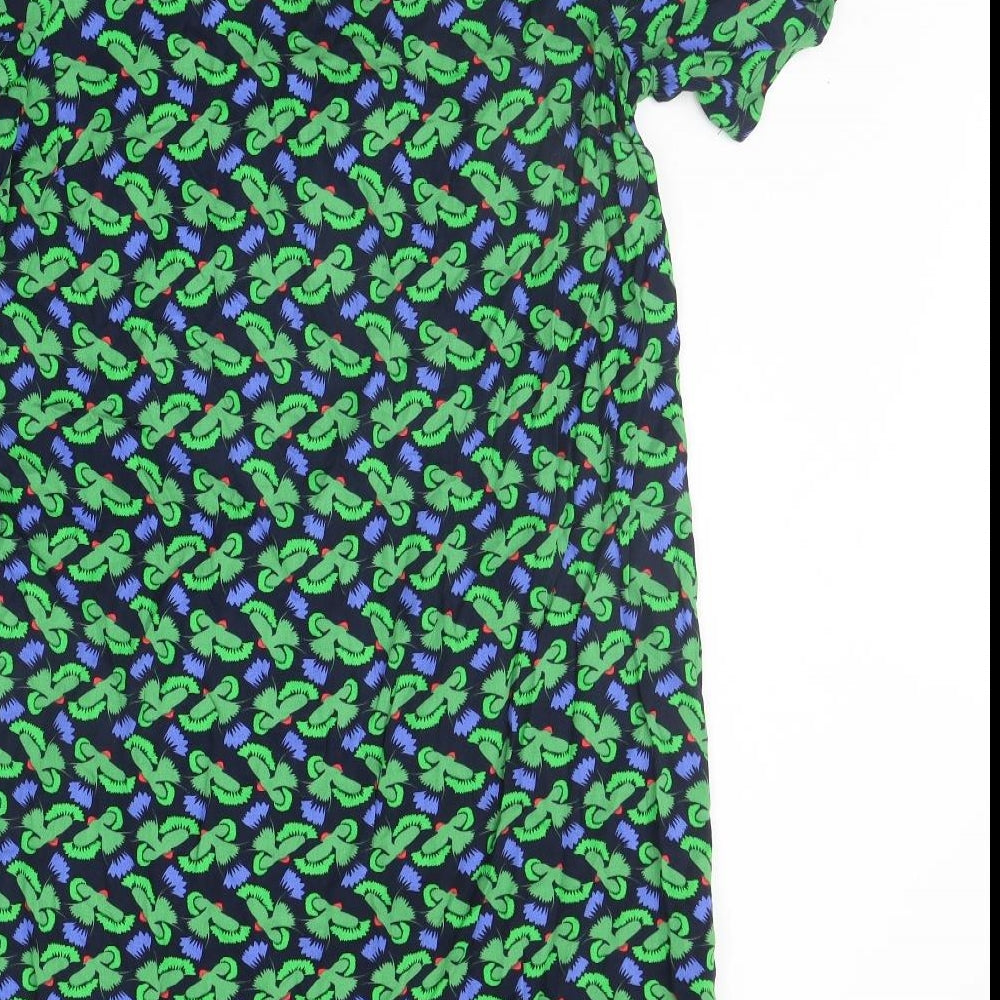 River Island Womens Green Floral  A-Line  Size 14