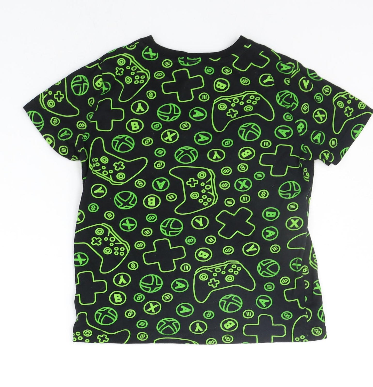 TESCO Boys Black Geometric  Basic T-Shirt Size 7-8 Years  - xbox