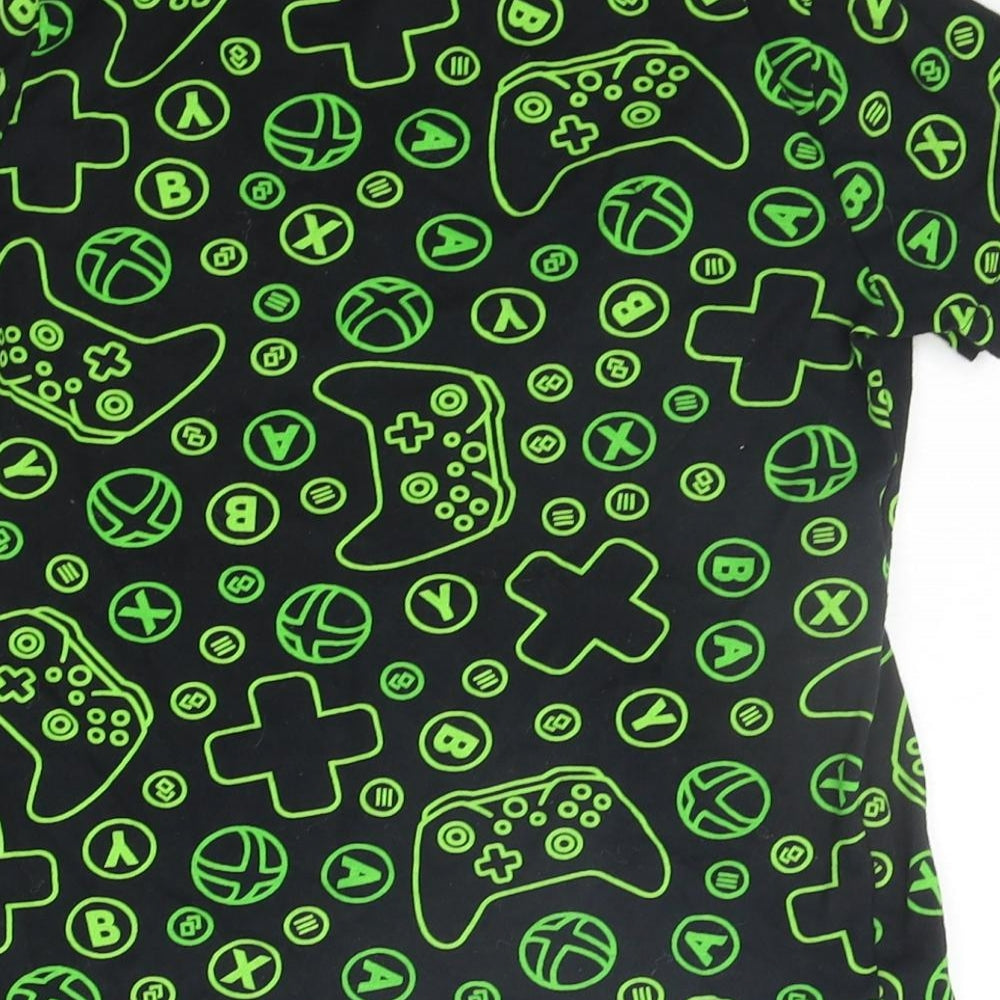 TESCO Boys Black Geometric  Basic T-Shirt Size 7-8 Years  - xbox