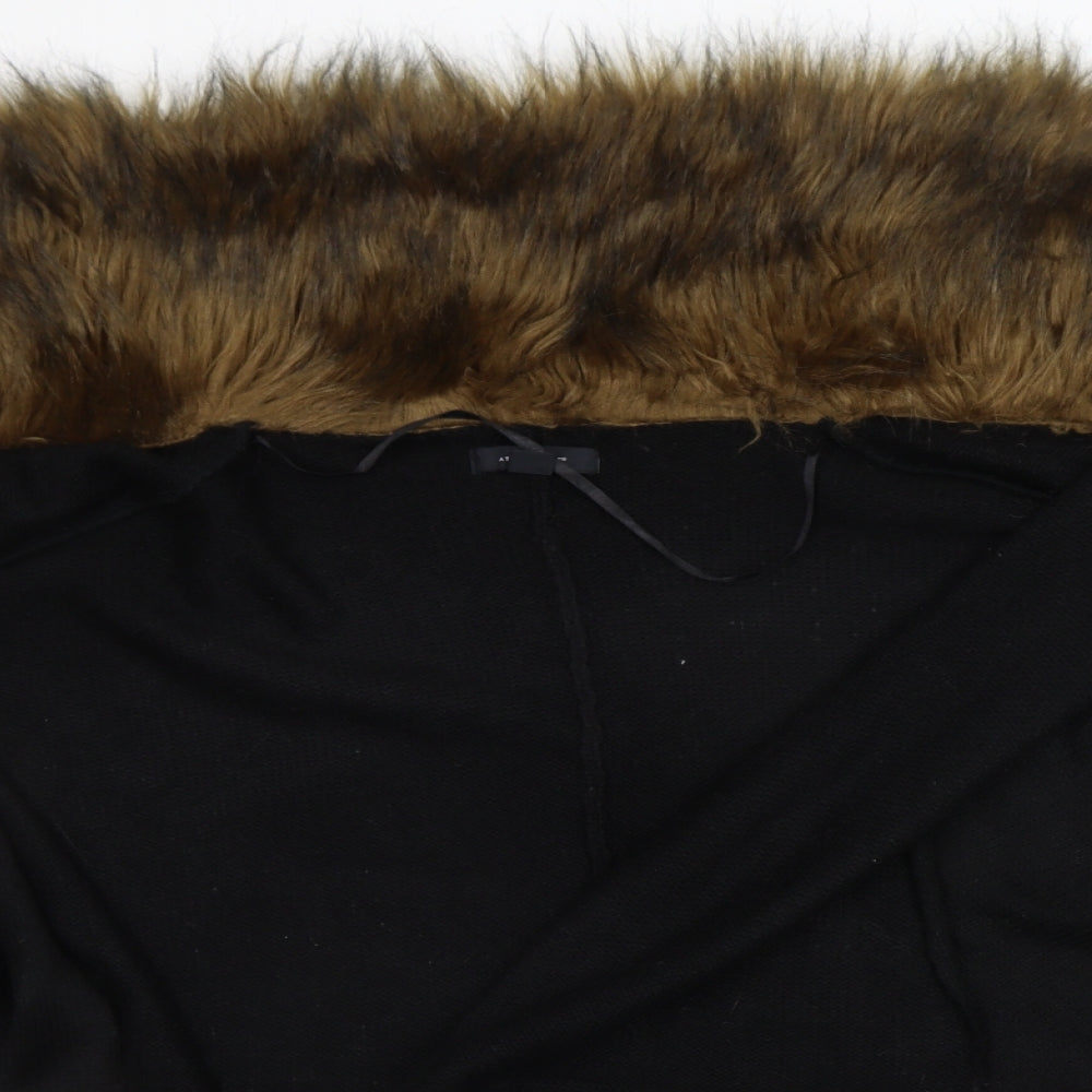 Atmosphere Womens Black   Cardigan Jumper One Size  - FAUX FUR