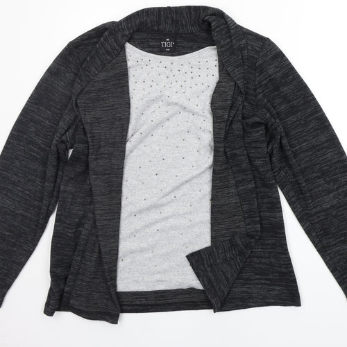 TIGI Womens Grey   Cardigan Jumper Size 14  - jewl detail