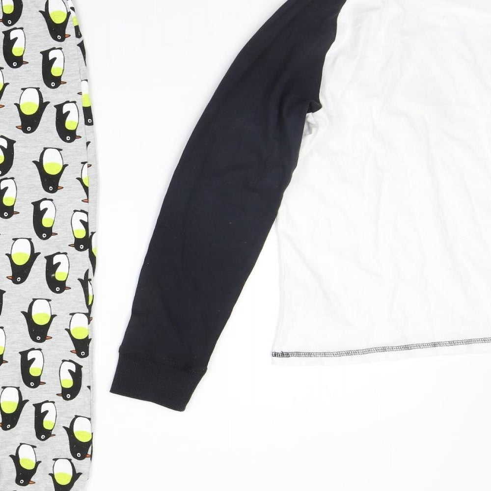 NEXT Boys Black Geometric   Pyjama Set Size 11 Years  - PENGUINS