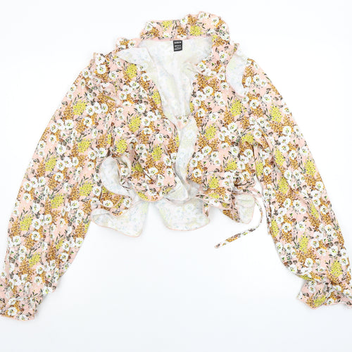 SheIn Womens Beige Floral  Cardigan Jumper Size L