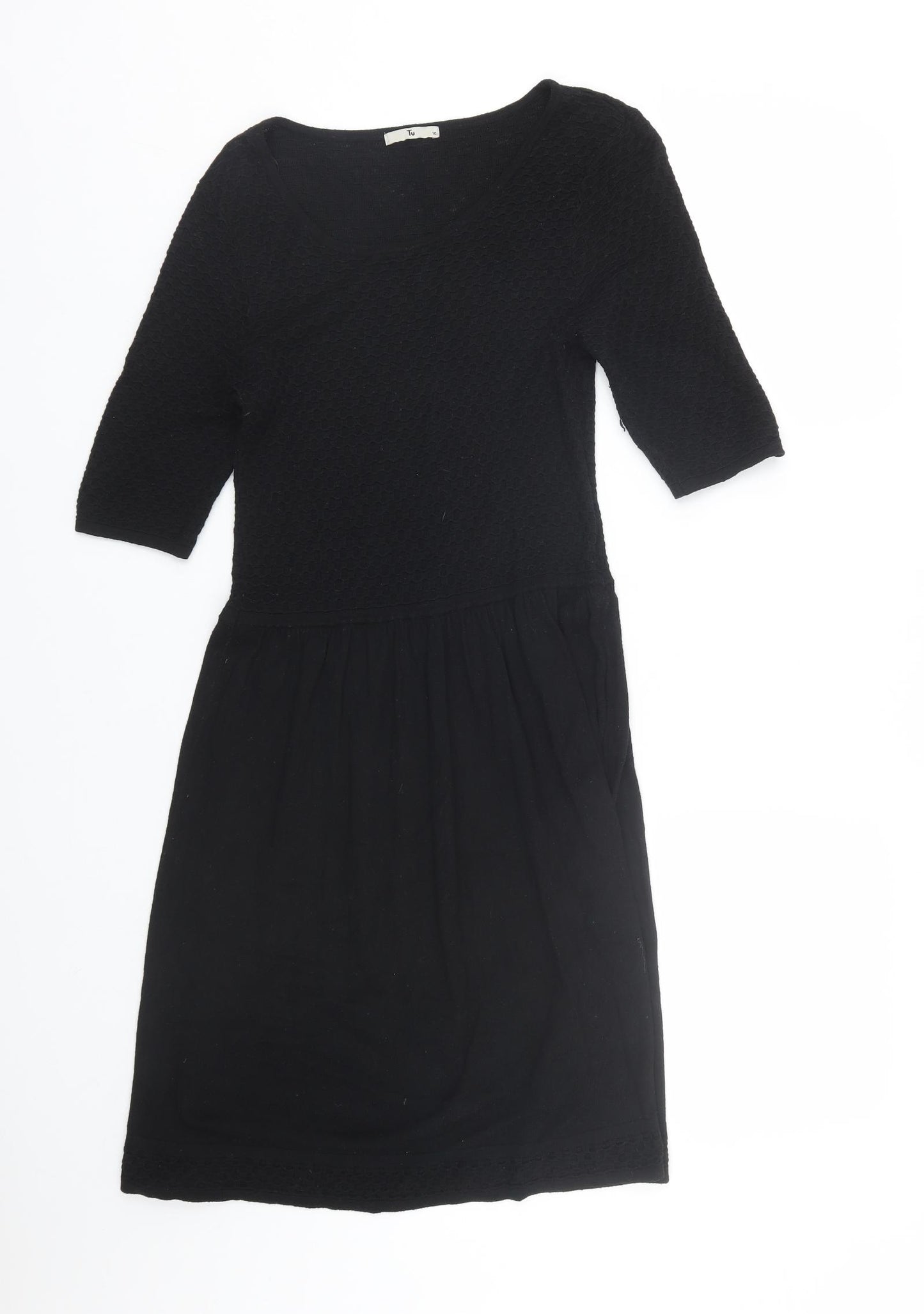 TU Womens Black   Jumper Dress  Size 10
