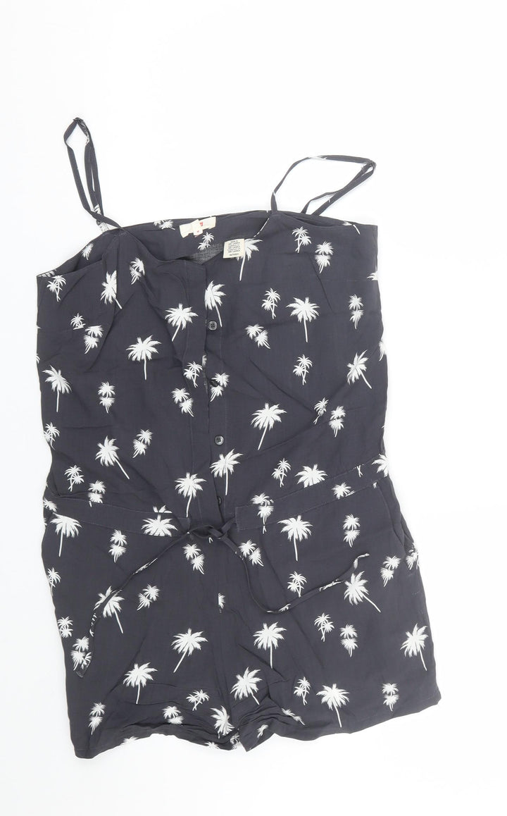 Levis Womens Grey Floral Playsuit One-Piece Size XS