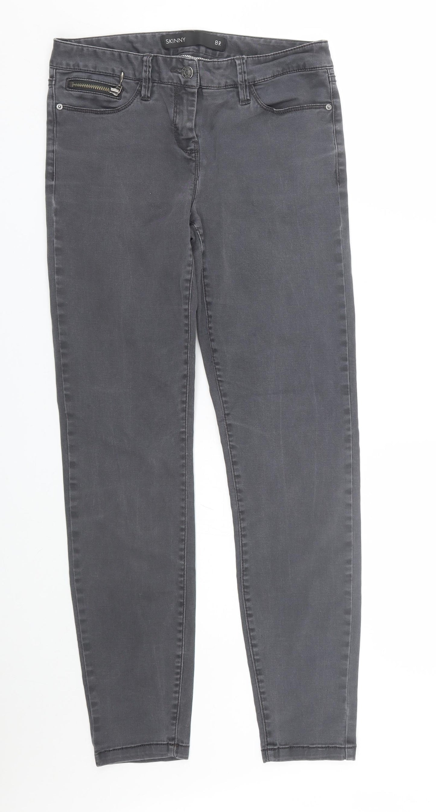 NEXT Womens Grey  Denim Skinny Jeans Size 8 L29 in
