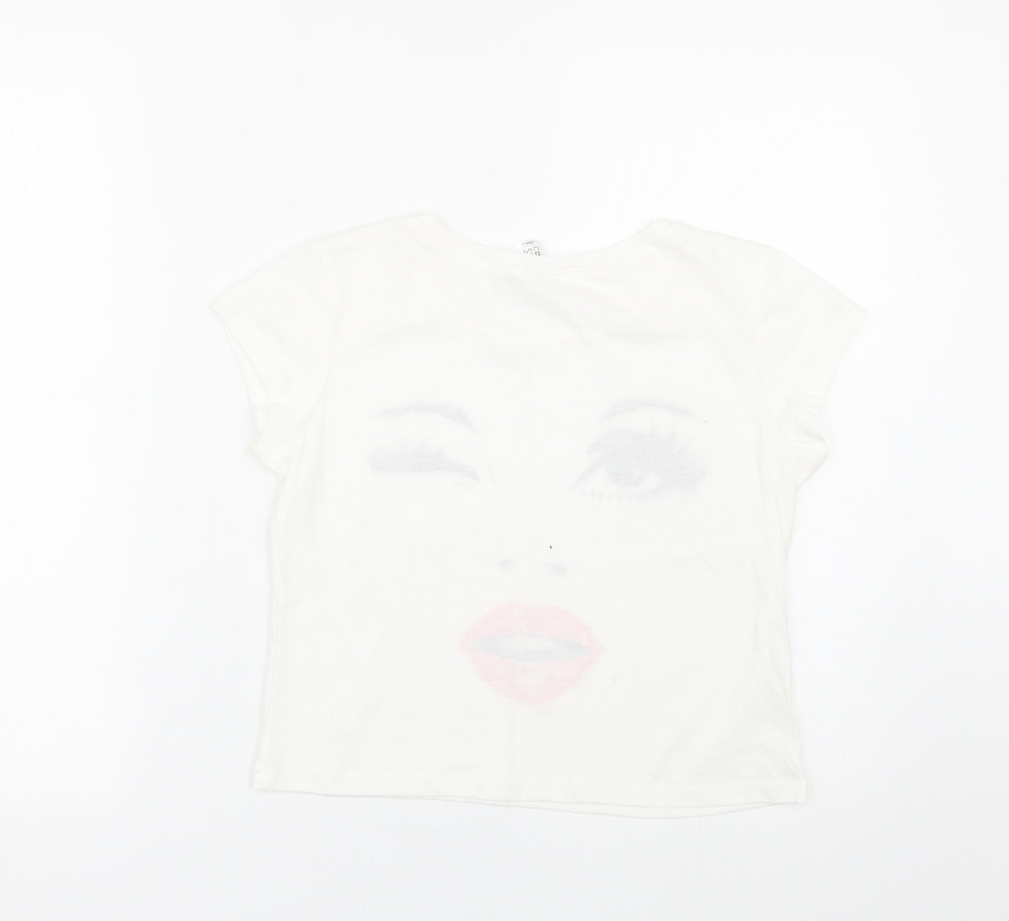 Corner Shop Womens White   Cropped T-Shirt Size S