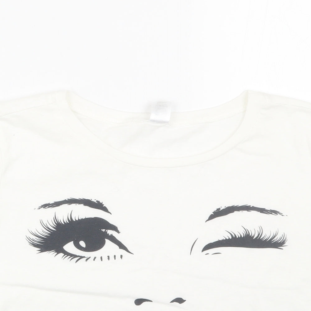 Corner Shop Womens White   Cropped T-Shirt Size S