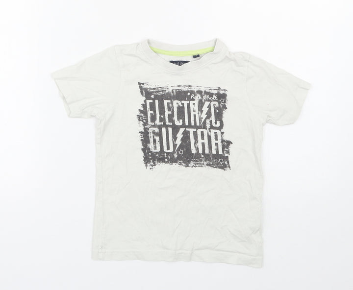 Blue Seven Boys White Basic T-Shirt Size 5 Years