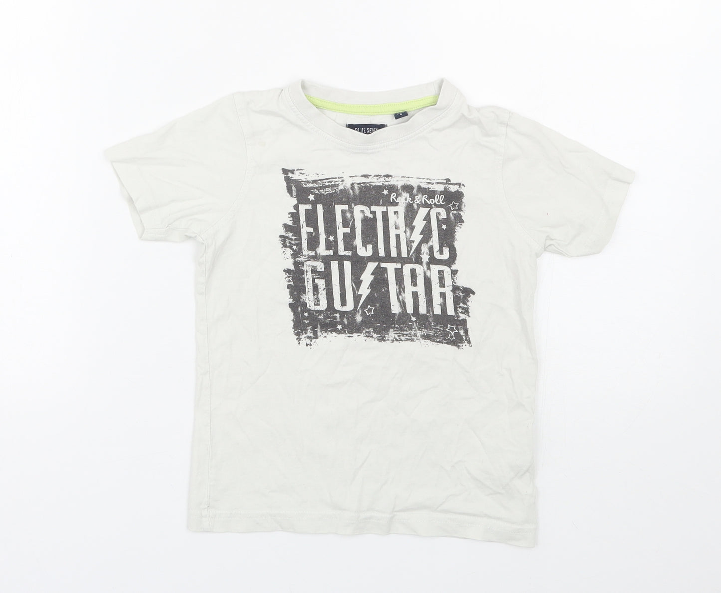 Blue Seven Boys White   Basic T-Shirt Size 5 Years
