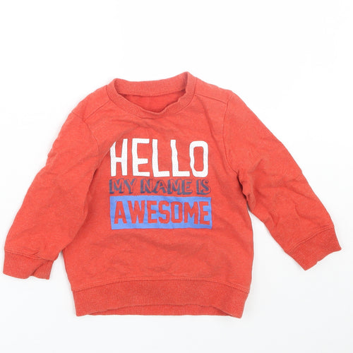 Mothercare Boys Red   Pullover Jumper Size 12-18 Months