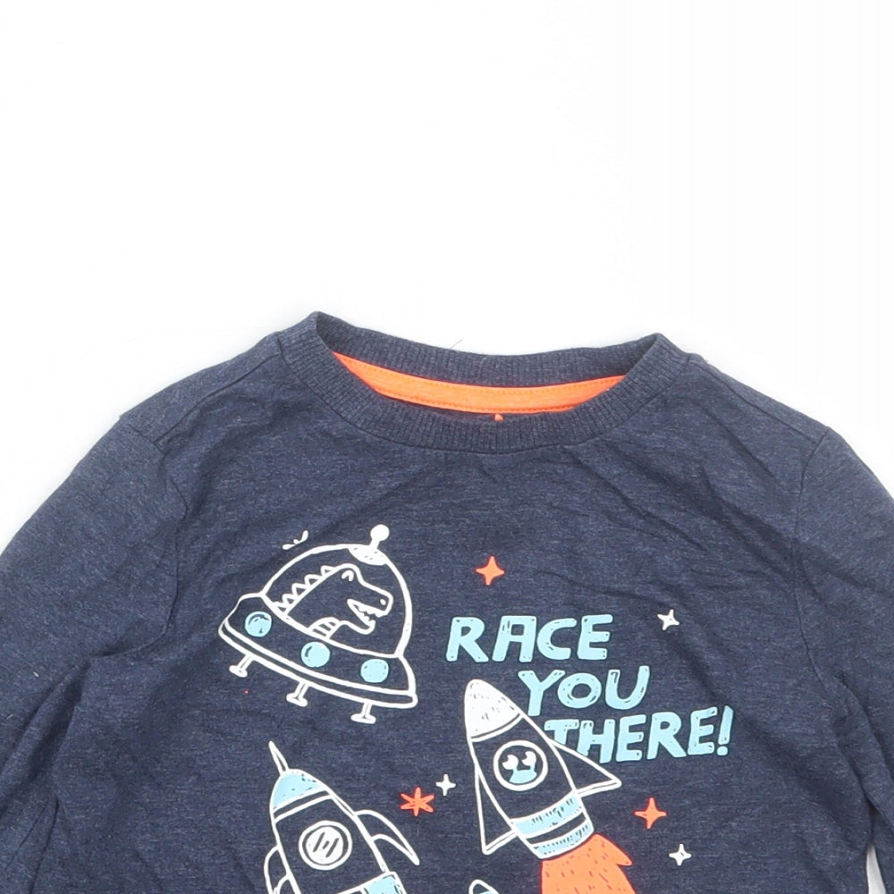 F&F Boys Blue   Basic T-Shirt Size 12-18 Months  - Space
