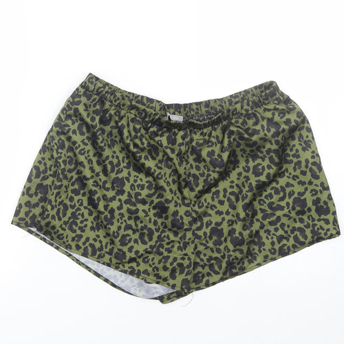 New Look Womens Green Animal Print  Sailor Shorts Size 12