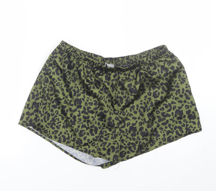 New Look Womens Green Animal Print Sailor Shorts Size 12