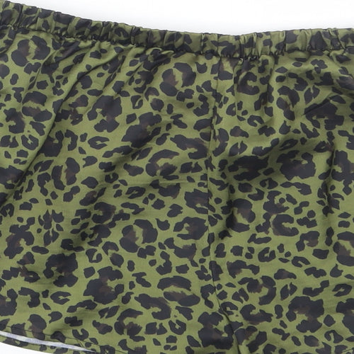 New Look Womens Green Animal Print  Sailor Shorts Size 12