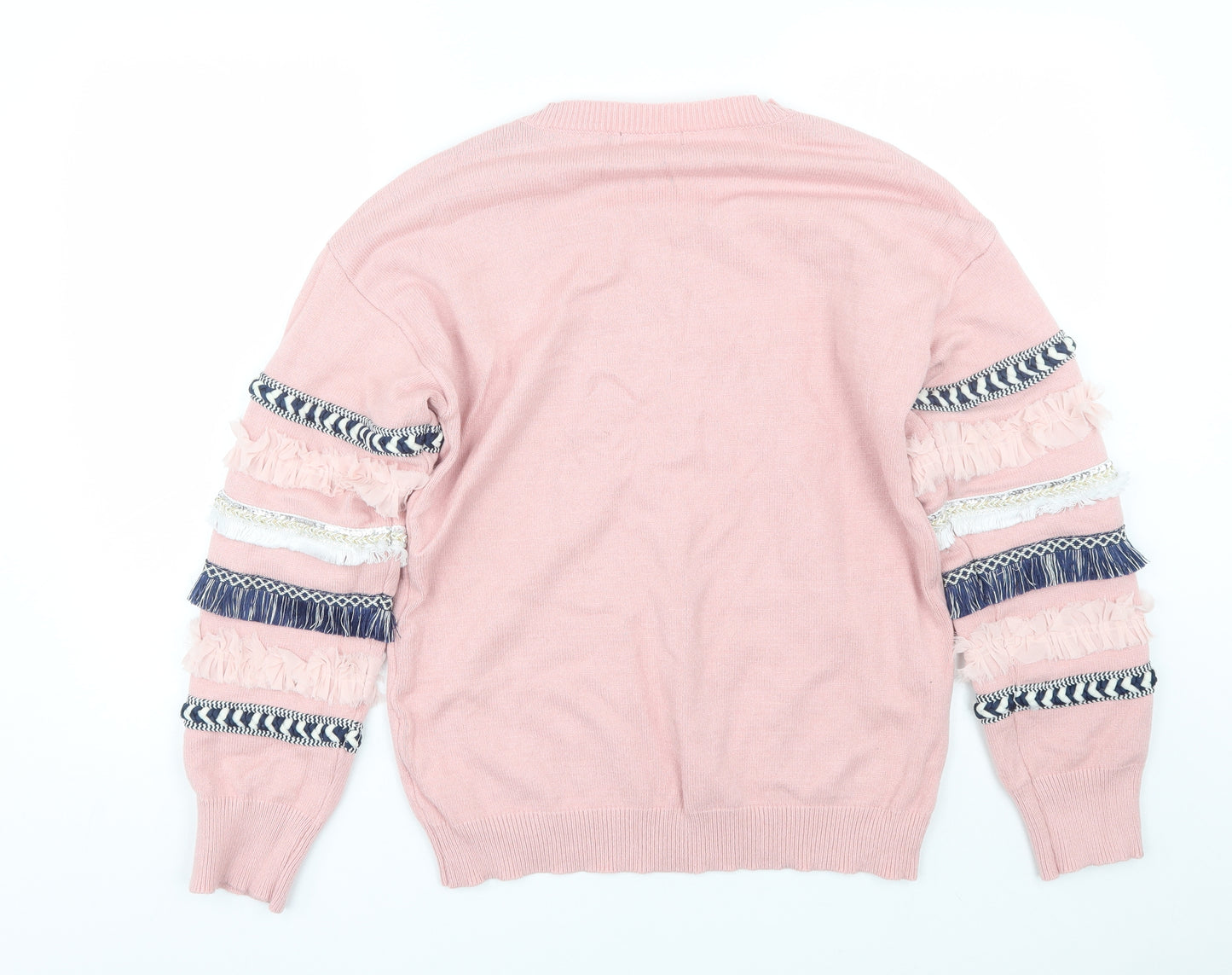 Cameo rose Womens Pink Striped  Pullover Jumper Size M