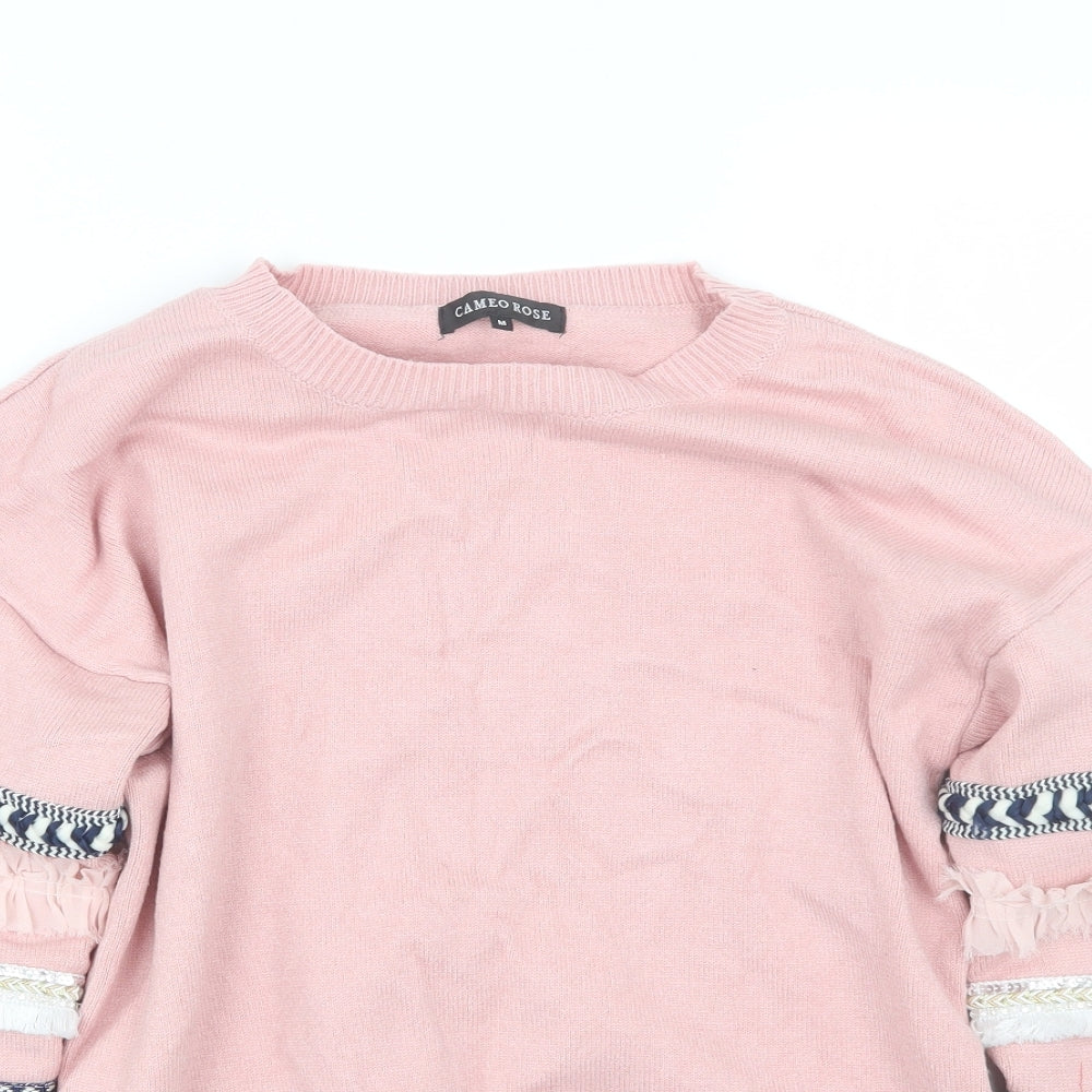 Cameo rose Womens Pink Striped  Pullover Jumper Size M
