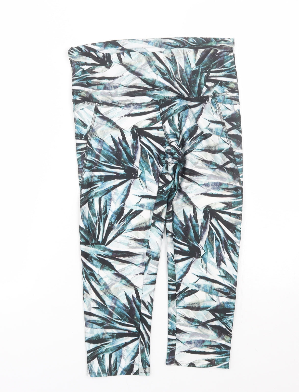 NEXT Womens Green Floral  Cropped Leggings Size 8 L17 in