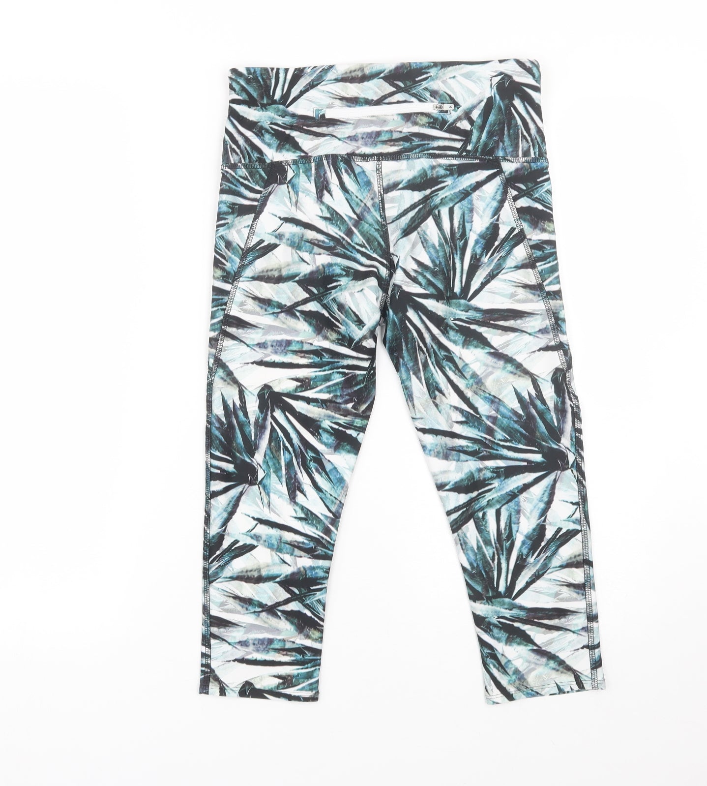 NEXT Womens Green Floral  Cropped Leggings Size 8 L17 in