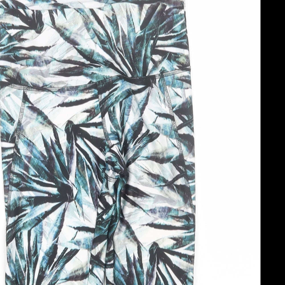 NEXT Womens Green Floral  Cropped Leggings Size 8 L17 in