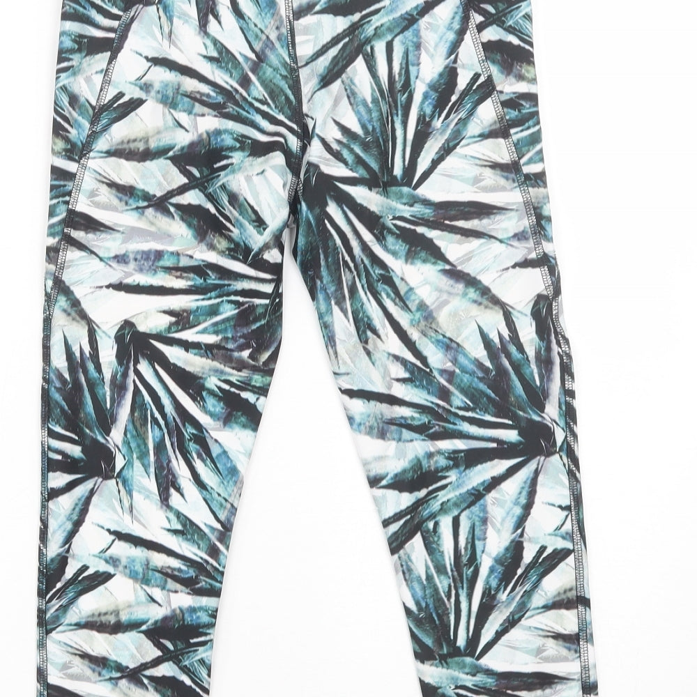 NEXT Womens Green Floral  Cropped Leggings Size 8 L17 in