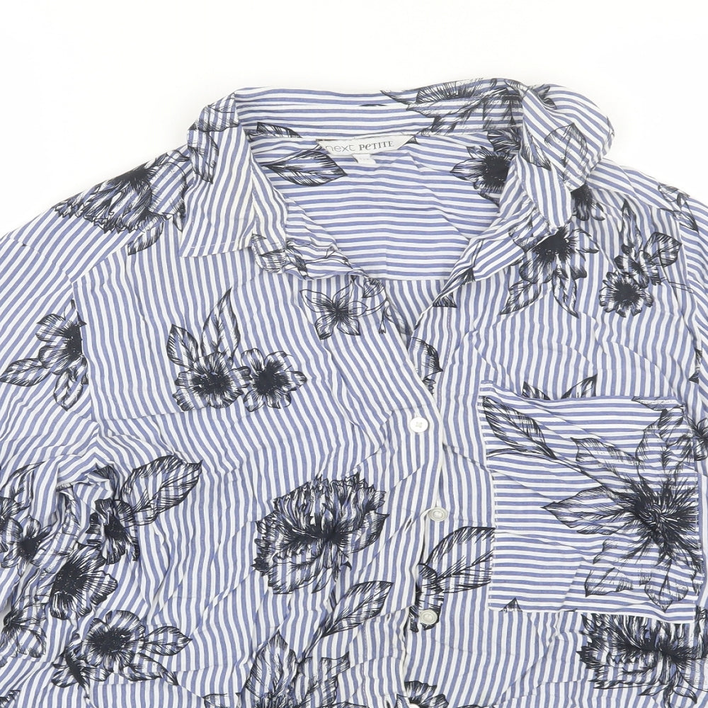 NEXT Womens Blue Striped  Basic Button-Up Size 12