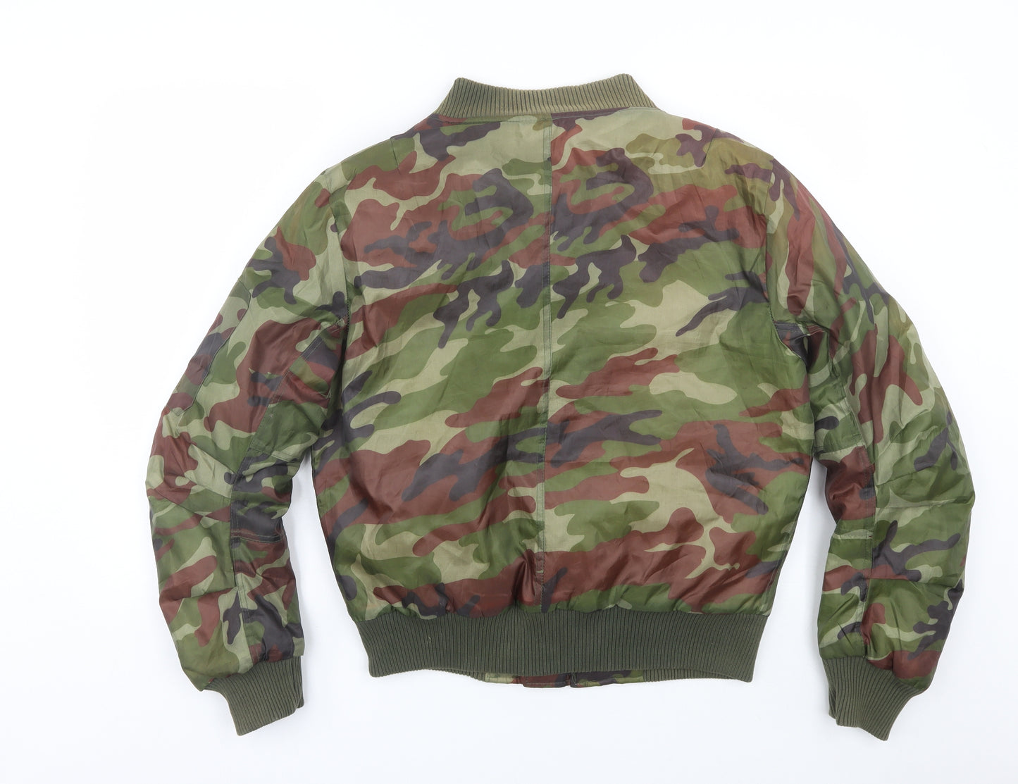Preworn Womens Green Camouflage  Bomber Jacket Coat Size 12